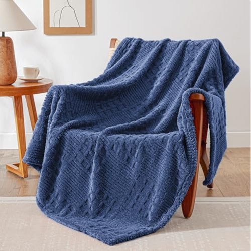 Fleece throw blanket dark blue - fleece,